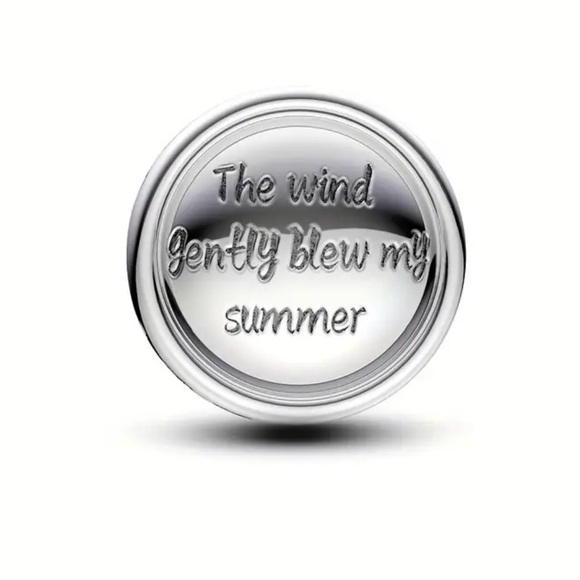 Summer Swim Charm with Palm Tree and Umbrella Design 925 Sterling Silver - Picture 2 of 10